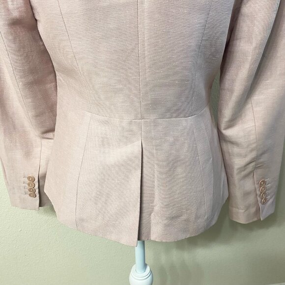 Talbots Linen Blend Pink Double Button Blazer - Picture 6 of 11